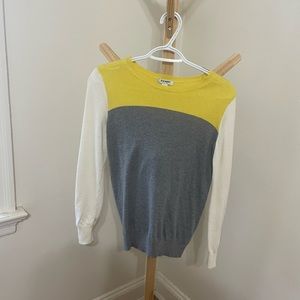 Grey and yellow block sweater from old navy
